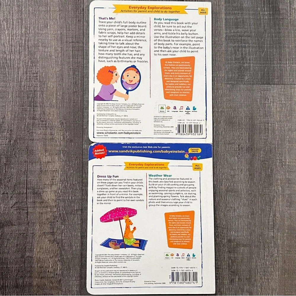 Set of 2 Baby Einstein Playful Discoveries Board Books